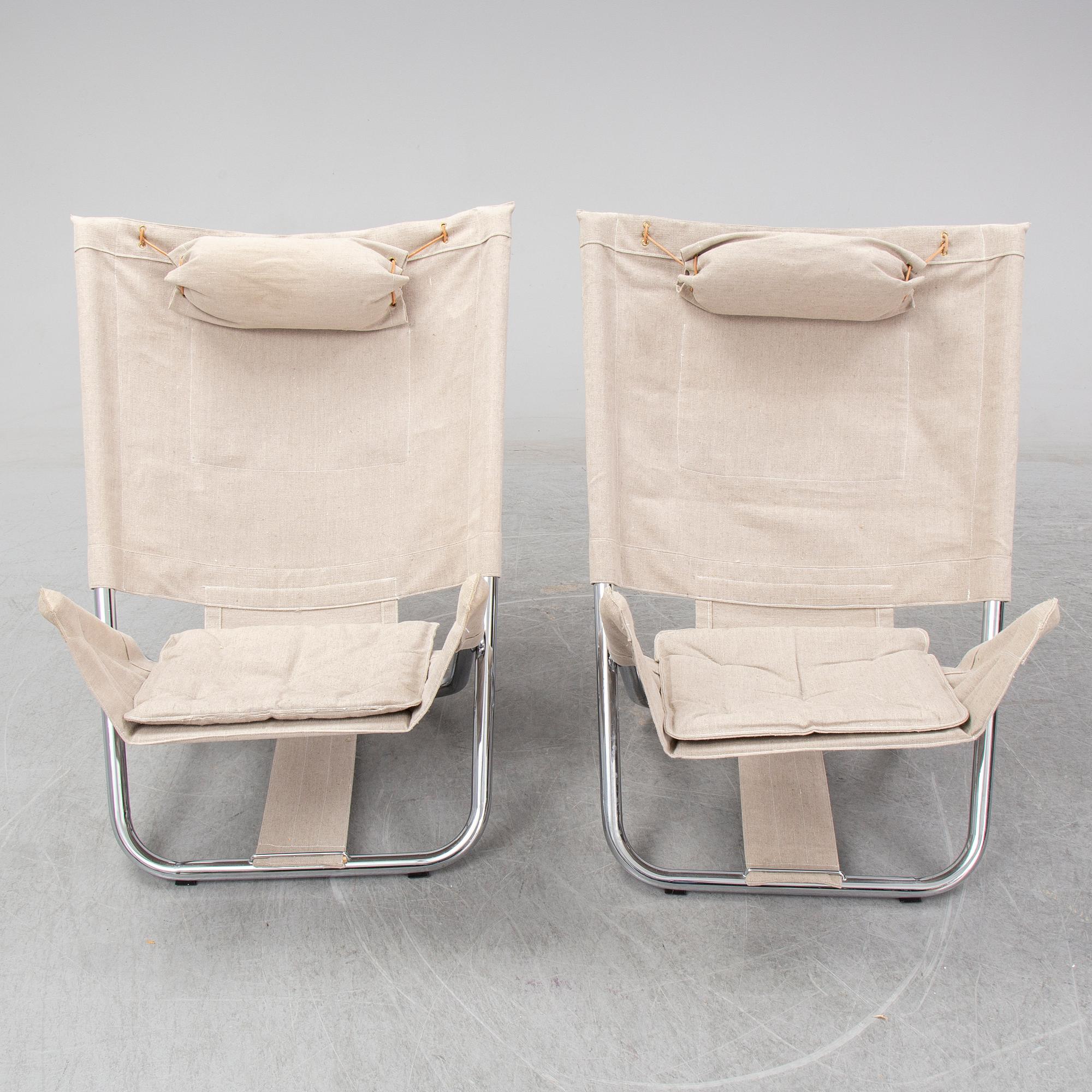 BÖRGE LINDAU & BO LINDEKRANTZ, a pair of 1970's 'X 75-4' armchairs, Lammhults.