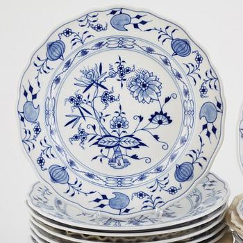 A Meissen Dining and Coffee Service, "Onion Pattern", (90 pieces).