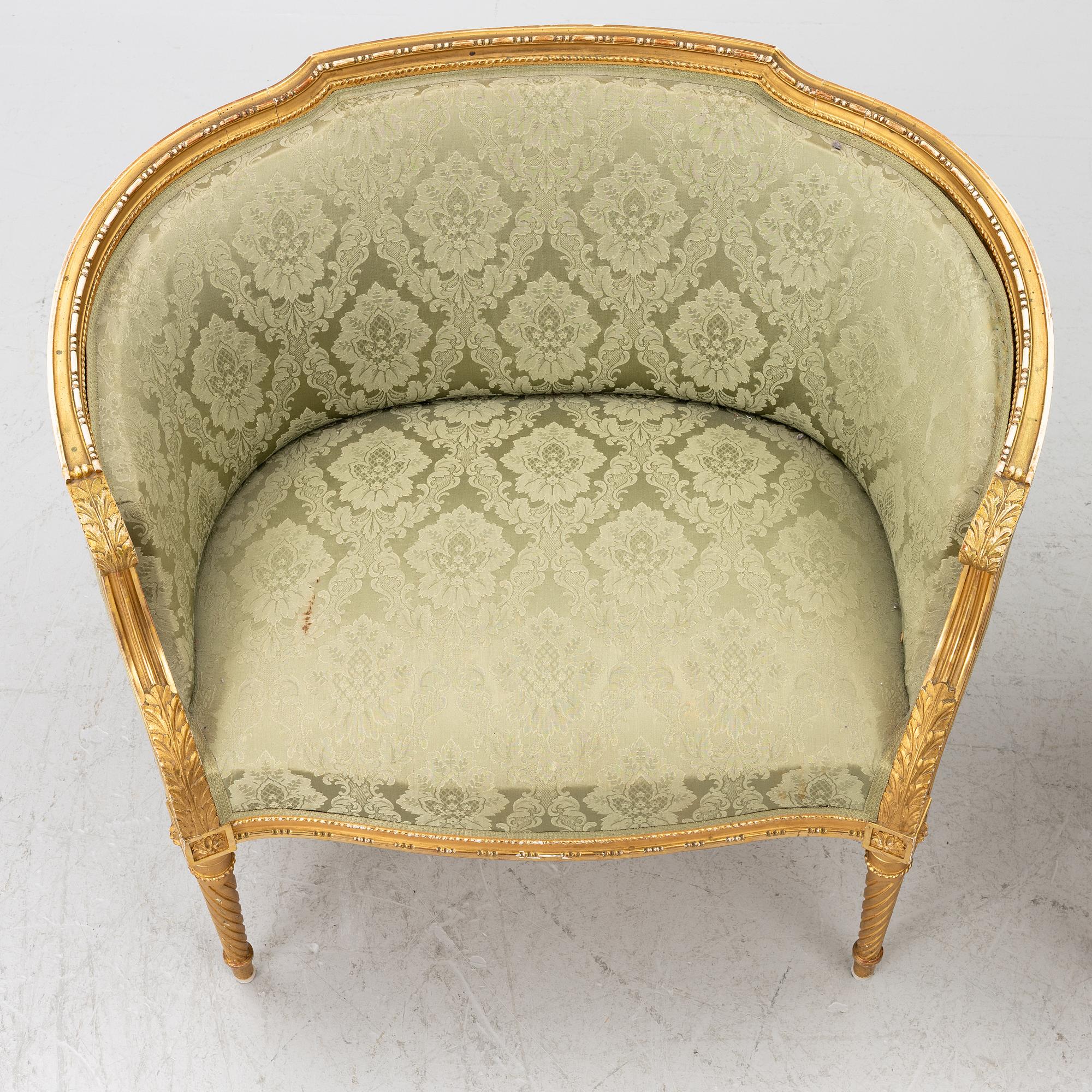 Fåtöljer ett par, Louis XVI-stil, 1900-tales början.