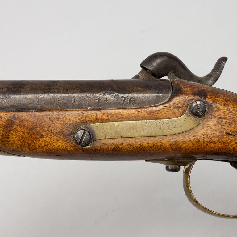 A smoothbore Swedish percussion pistol 1850 pattern.