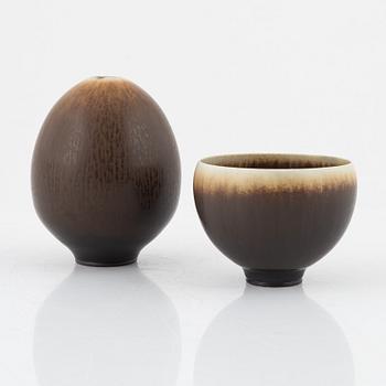 Berndt Friberg, a vase and a bowl, Gustavsberg studio, including 1969.