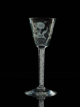 GLAS, fyra stycken. England, 1700-tal.