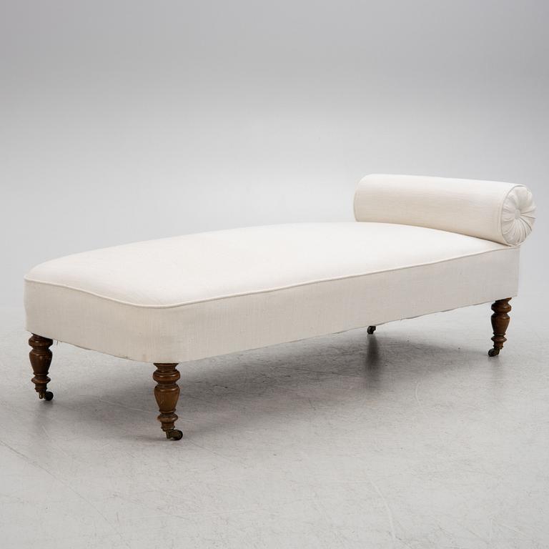 A chaise longue, late 19th Century.