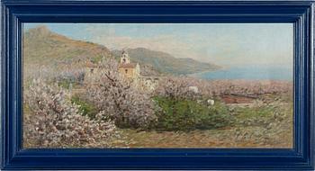 Otto Geleng, attributed to, Vue from Taormina, Sicily.