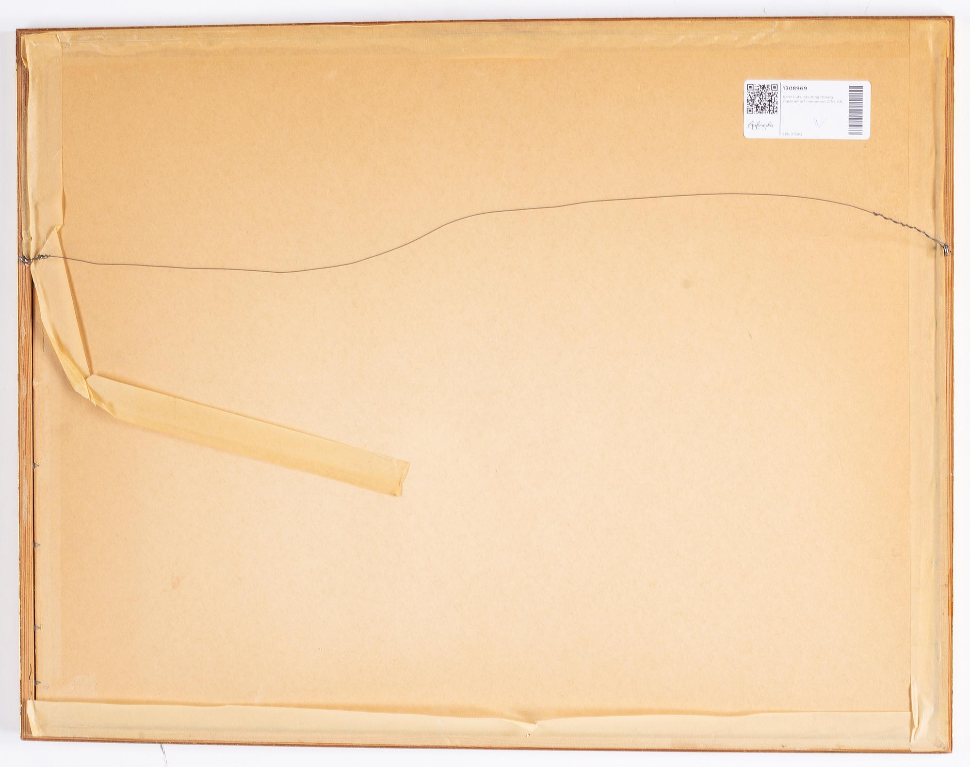 Karin Luts, etching, signed and numbered 2/10.