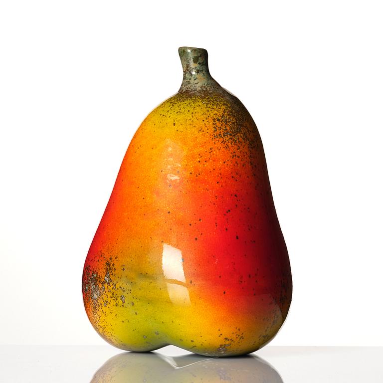 Hans Hedberg, a faience sculpture of a pear, Biot, France.