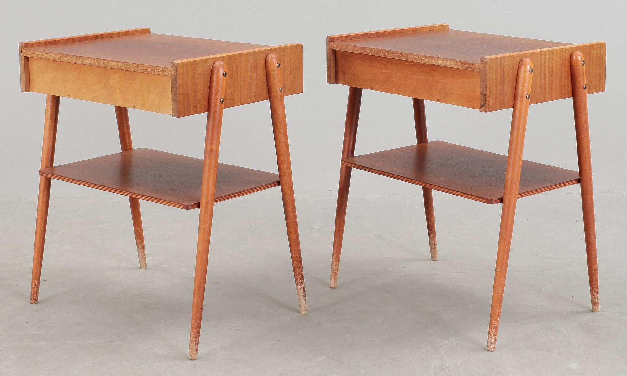 SÄNGBORD, ett par, AB Carlströms & CO Möbelfabrik, 1950/60-tal.