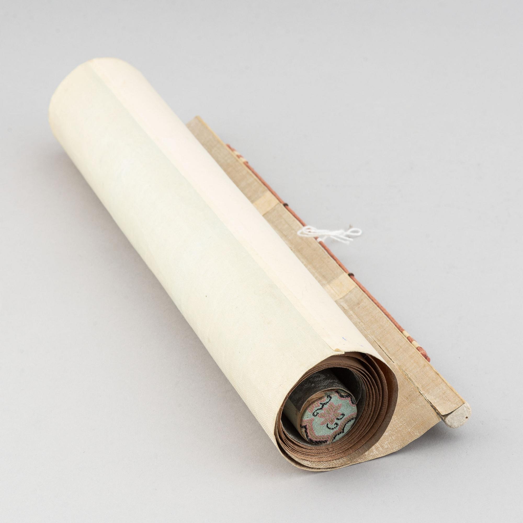 Peng Gongfu (1897-1963), a Chinese hanging scroll, ink and colour on silk, signed and dated 1958.