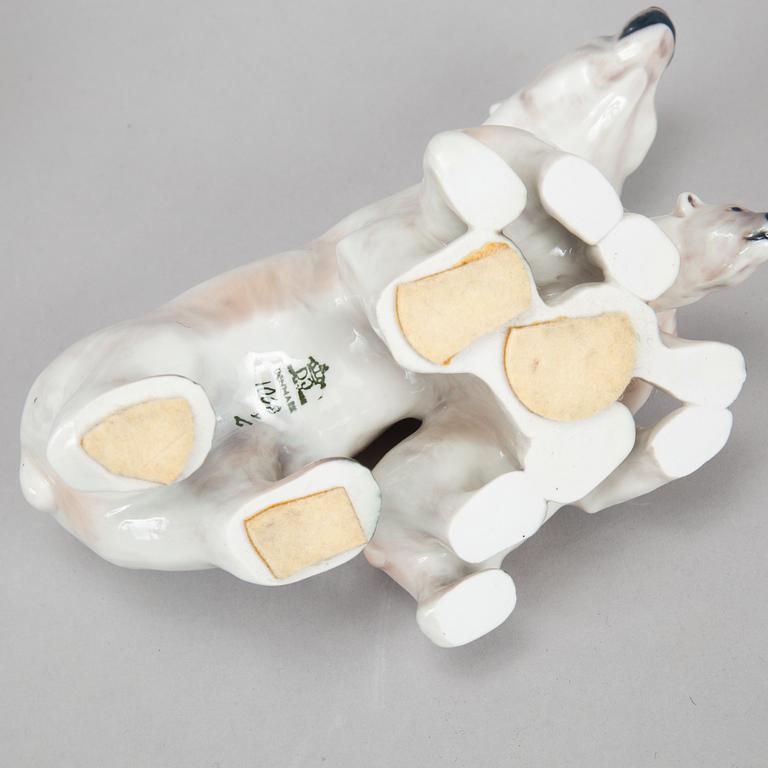 Dahl Jensen, three porcelain polar bears, Denmark.