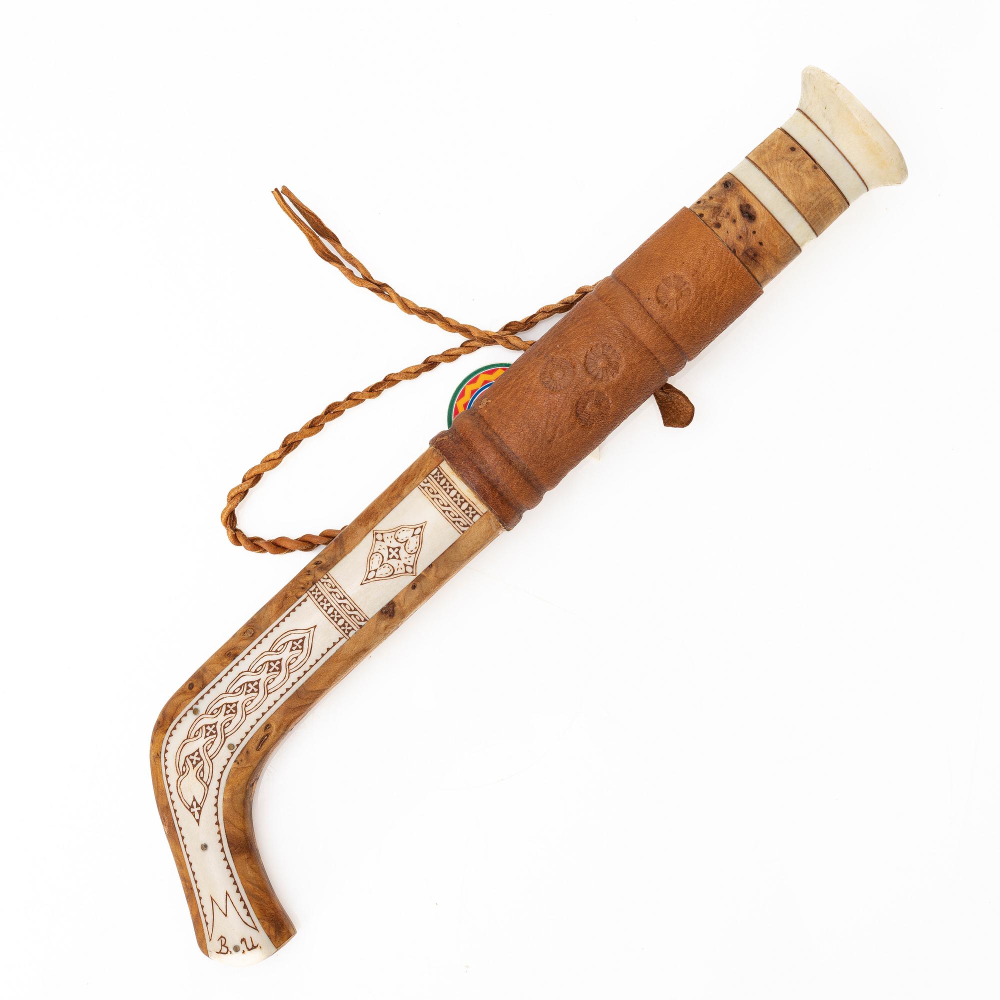 Bengt Olaf Unga, half-horn knife, signed.