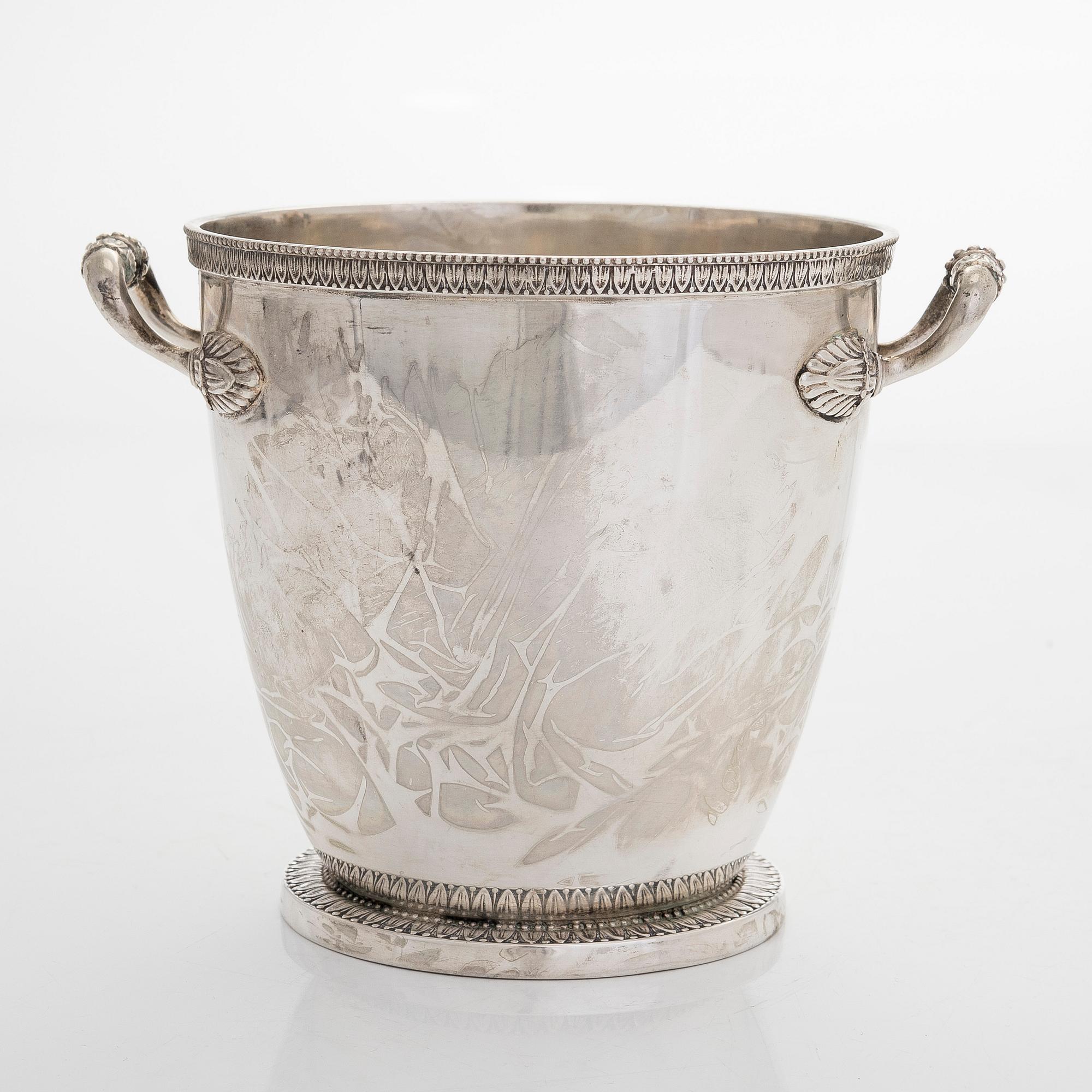 A german silver ice bucket,