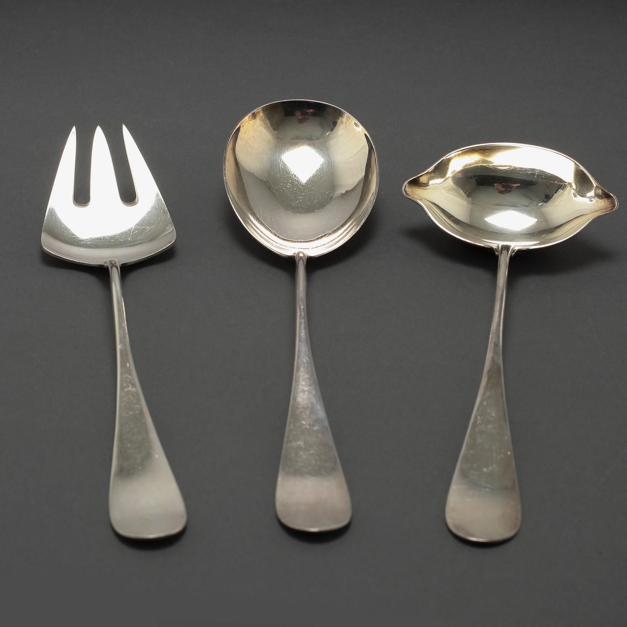 BESTICKSERVISDELAR, 74 st, silver, "Ida", Ole Hagen, A Michelsen, Danmark, 1900-talets andra hälft.