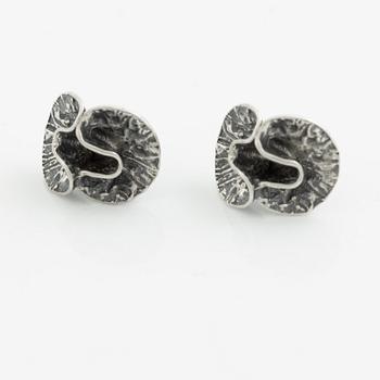 Theresia Hvorslev, bracelet, ring, pendant, earrings, 1 pair, sterling silver, chain, silver, Lidköping 1977, 1976, 1978 and 1973.