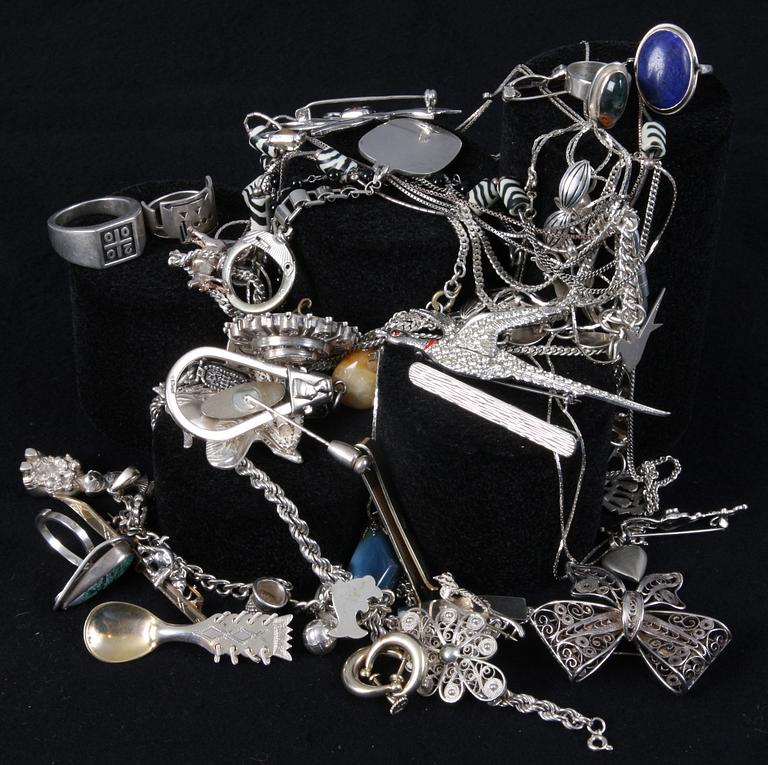 PARTI SILVER, 68 delar, ca 970 g.