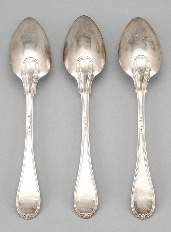 ALLIANSSKEDAR, 3 silver, Gustaf Folcker, Stockholm, 1841. Totalvikt ca 132 gram.