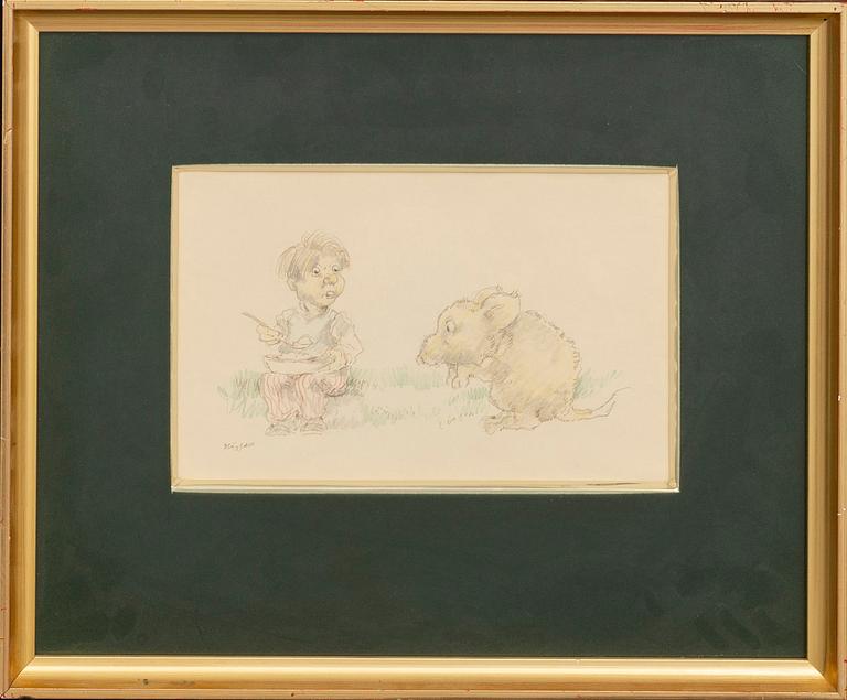 ROBERT HÖGFELDT, 3 mixed media signed.