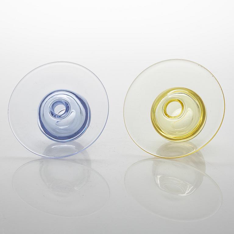 Nanny Still, Two Glass Vases, signed Nanny Still Riihimäen Lasi Oy.