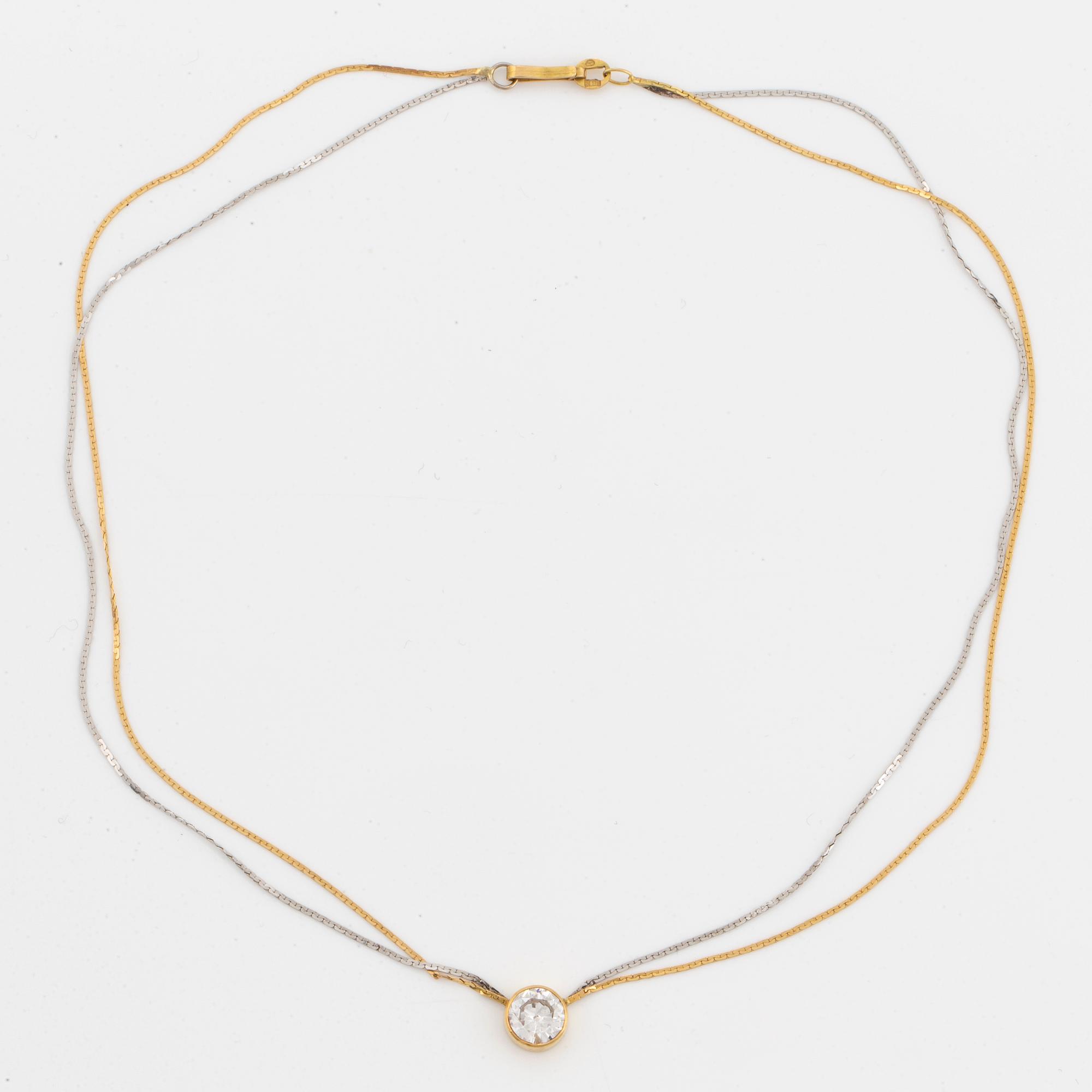 Circa 1,30 ct brilliant-cut diamond necklace.