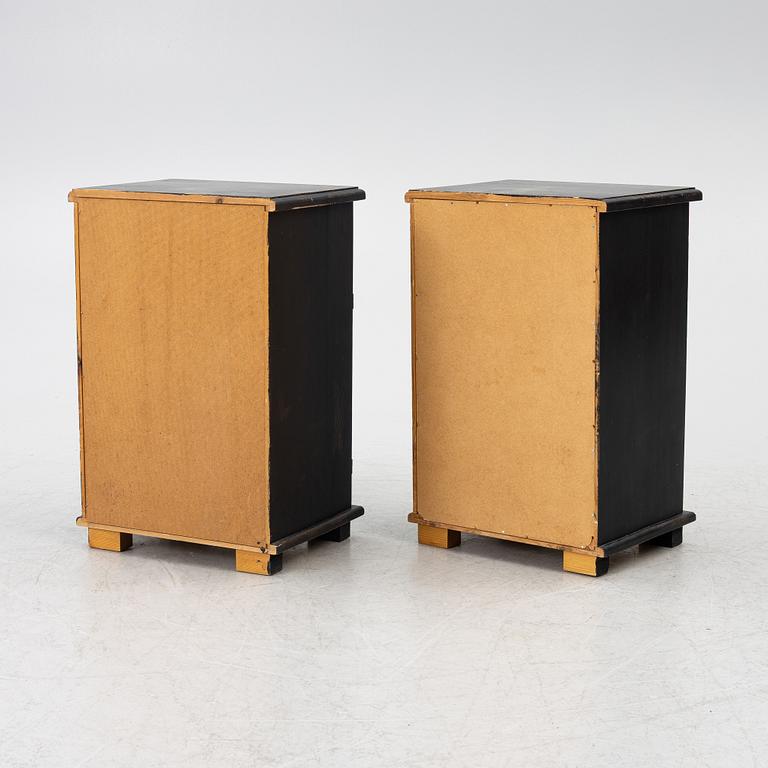 Bed cabinets, a pair, Gustavian style, 20th century.