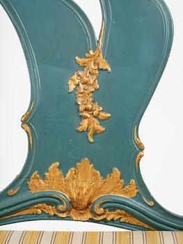 A Swedish carved rococo sofa by A. Thunberg (master in Stockholm 1756-91).