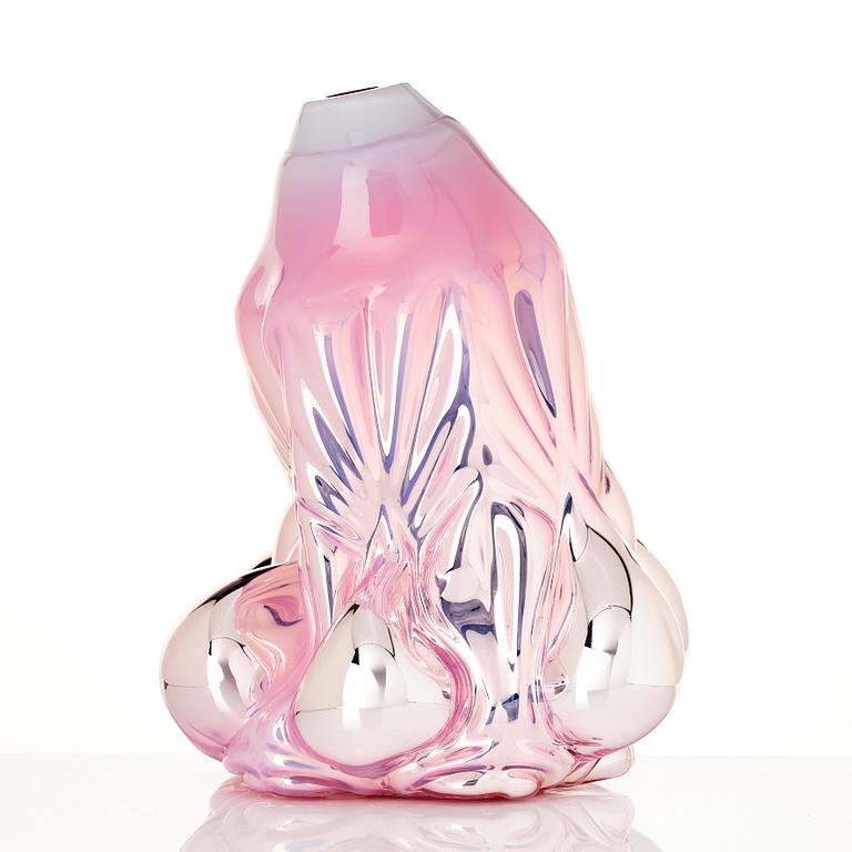 Hanna Hansdotter, a sculpture, "Dripping print", ed. AP 1, The Glass Factory, Boda Glasbruk 2018.