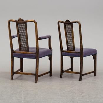 AXEL EINAR HJORTH, a armchair and chair, Nordiska Kompaniet, 1930´s.