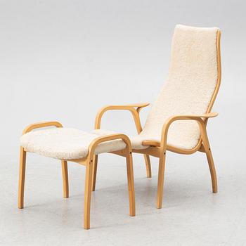 Yngve Ekström, fåtölj med fotpall, "Lamino", Swedese.