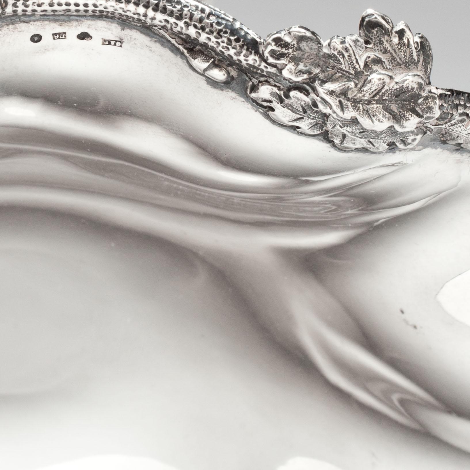 KONFEKTSKÅL, silver, GAB, 1898. Vikt 286 gram.