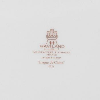 Kuverttallrikar, 18 st, porslin, Haviland Limoges "Laque de Chine" platinakant.