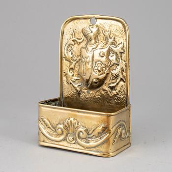 A 19th century brass wall box.