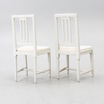 Six Gustavian chairs, late 18th century.