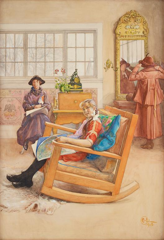 Carl Larsson, "Hattprovningen".