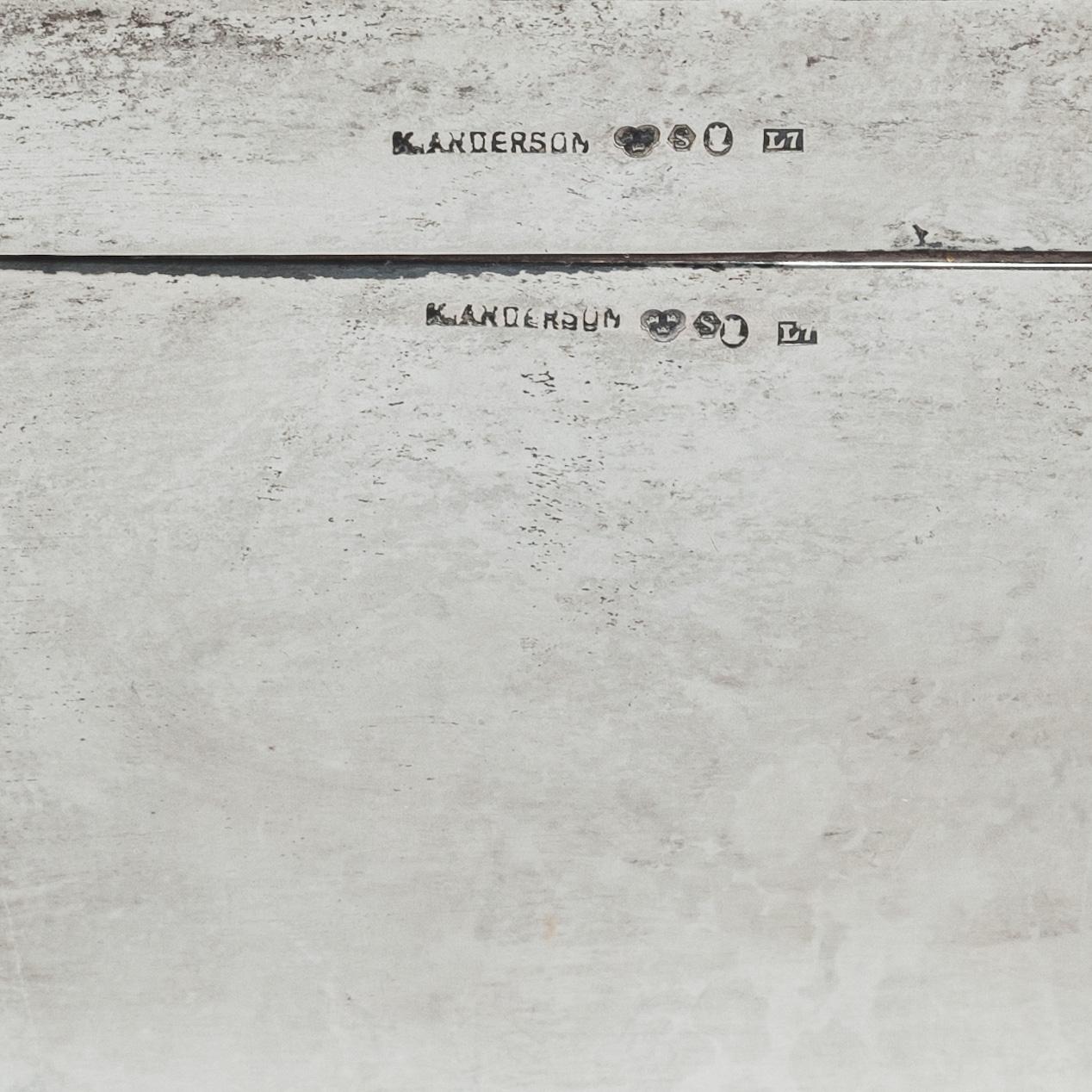 CIGARRSKRIN, silver, K Andersson, Stockholm, 1913. Vikt 1650 g.