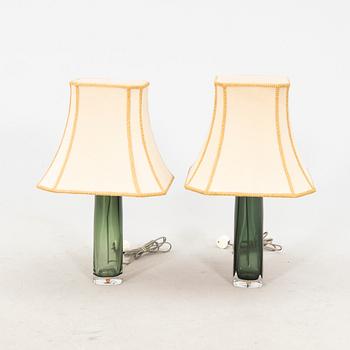 Carl Fagerlund, a pair of glass table lamps from orrefors model no RD 1480.