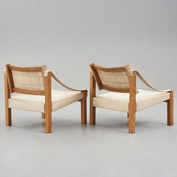 Reino Ruokolainen, a pair of "Takkatuoli/Fireplace chairs", a special commission for Villa Juhki, Haimi, Finland 1950's.