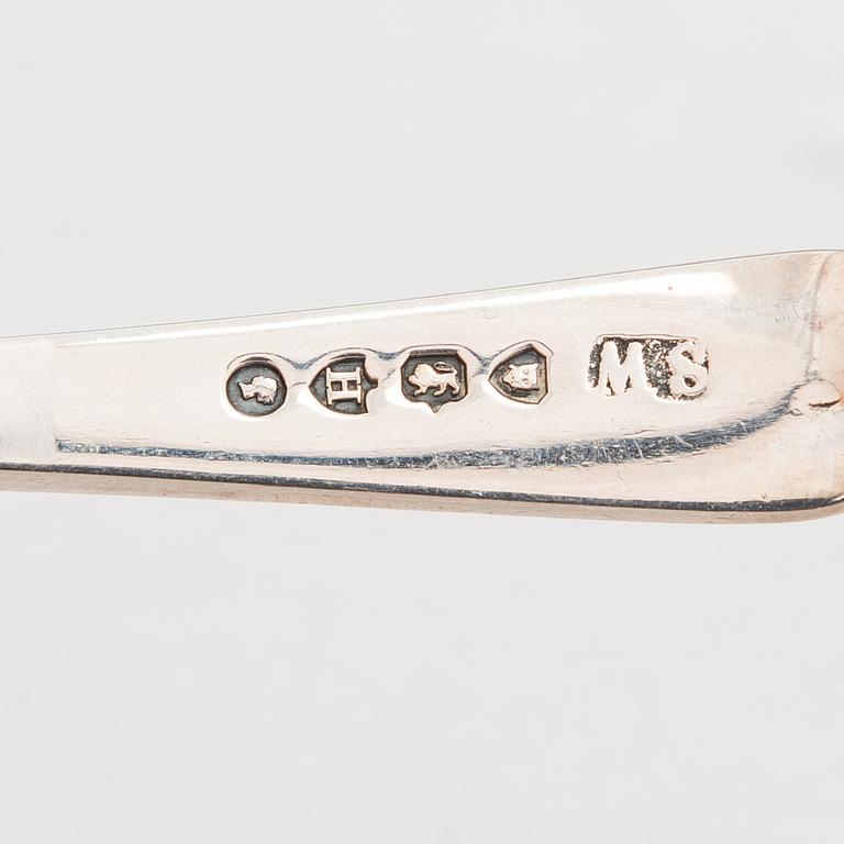 SALTKARSSET för fyra, sterling silver, London 1883.