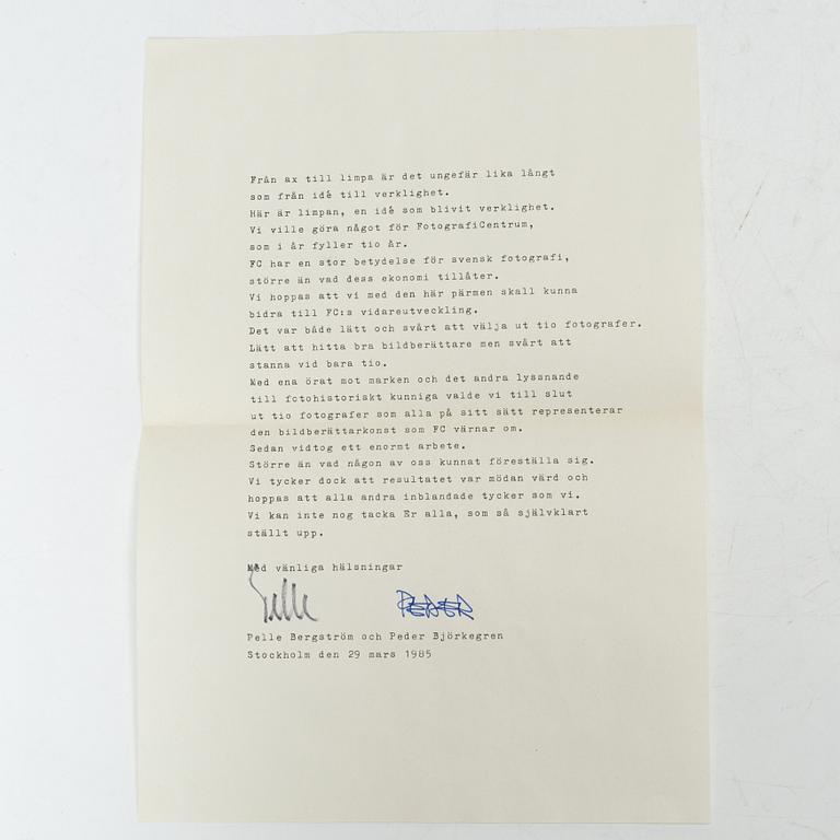 Fotografi Centrum, "Jubileumspärm", Stockholm, 1985.