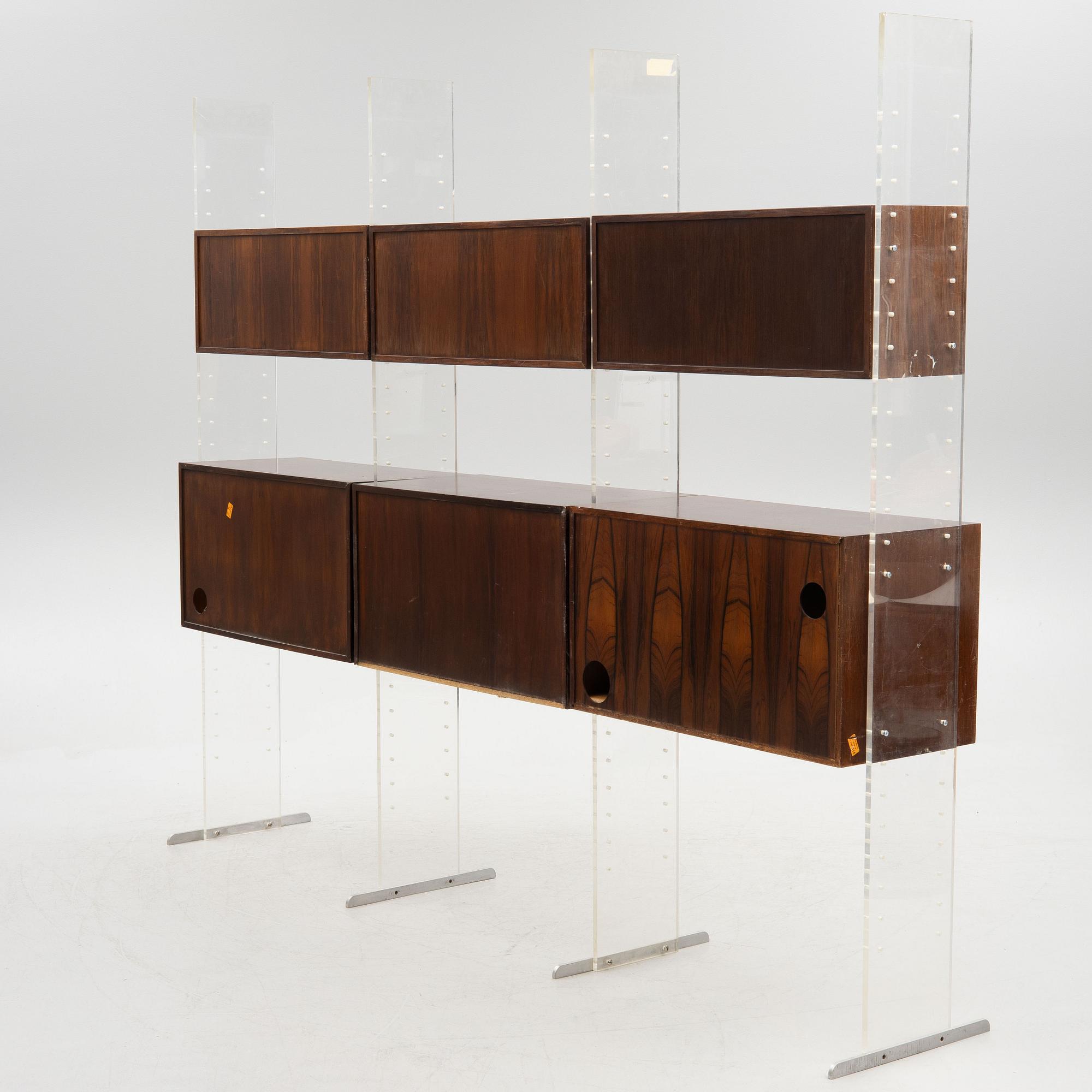 Poul Nørreklit, bokhylla / hyllsystem, "Jailhouse", Georg Petersens Møbelfabrik A/S, Danmark, 1960-tal.