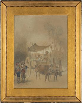 Egron Lundgren, Tjurar dragandes vagn, motiv från Indien.