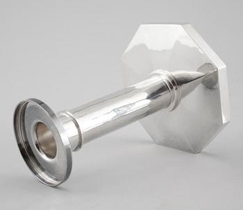 A pair of silver candelsticks by Bengt Liljedahl, STockholm, 1978.