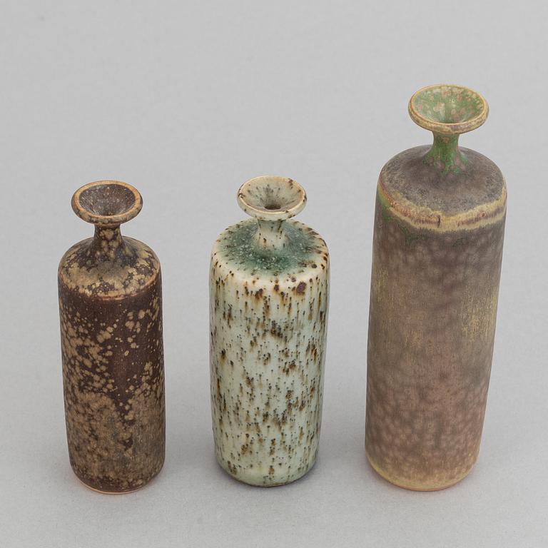 Rolf Palm, a set of ten stoneware miniature vases, Mölle.