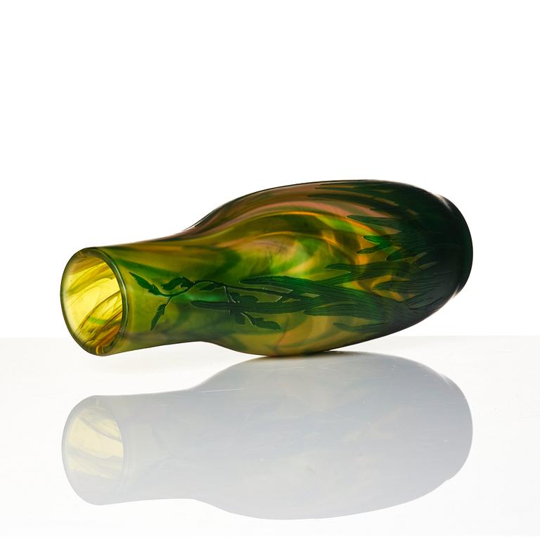 Fritz Blomqvist, a cameo glass vase, Orrefors, Sweden, Art Nouveau, 1915-17.