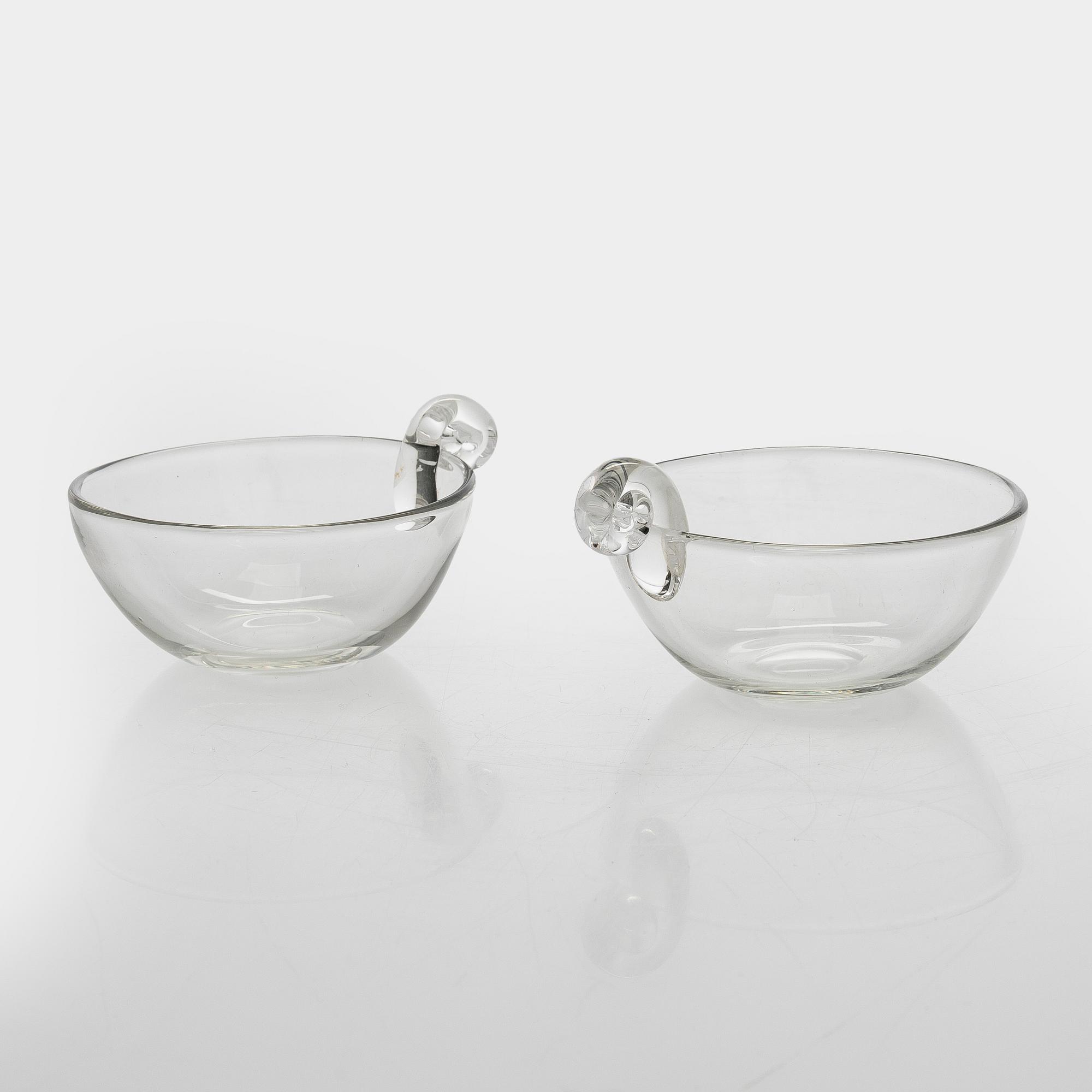 Gunnel Nyman, dessertskålar, 5 st, modell "GN 29", Nuutajärvi Notsjö 1949 - 1951.