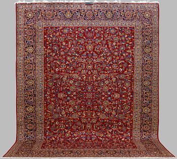 A CARPET, Kashan, signed, around 395x 295 cm.