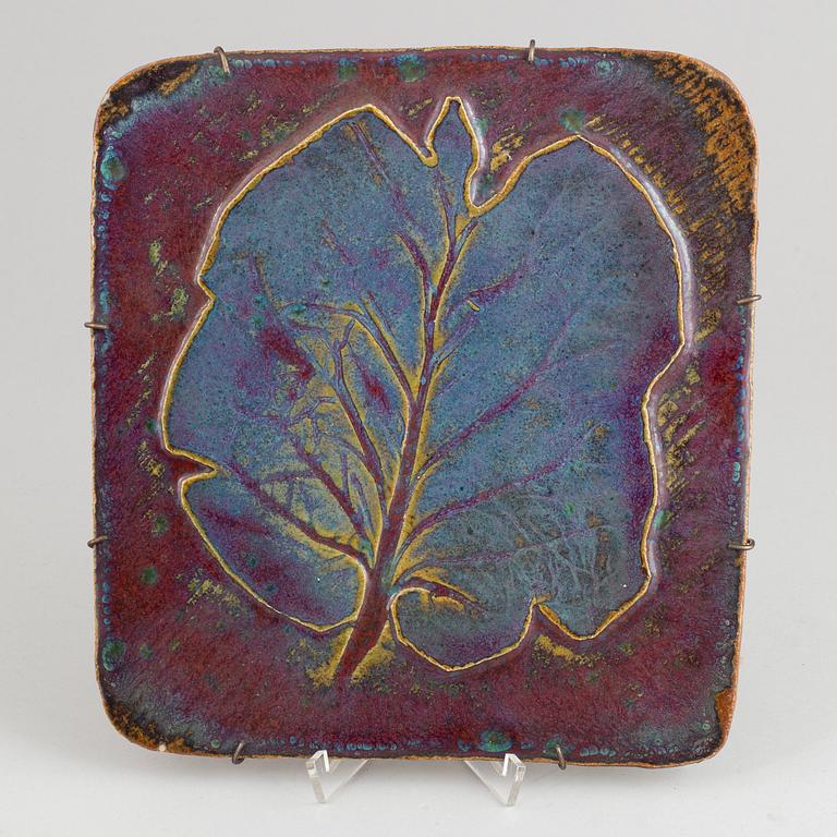 Toini Muona, a stoneware wall plaque, Finland, signed.