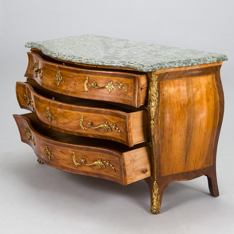 A Swedish Rococo commode by Christopher Tietze (master in Stockholm 1764-1791), signed CT.