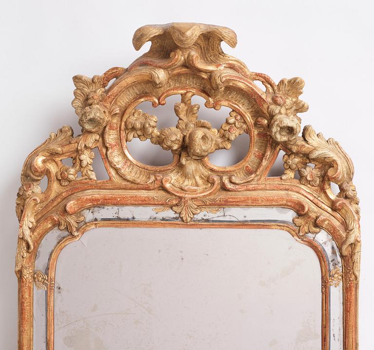 A Swedish Rococo mirror, second part of the 18th century.