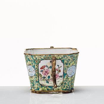 A enamel on copper cup, Qing dynasty, 18th Century.