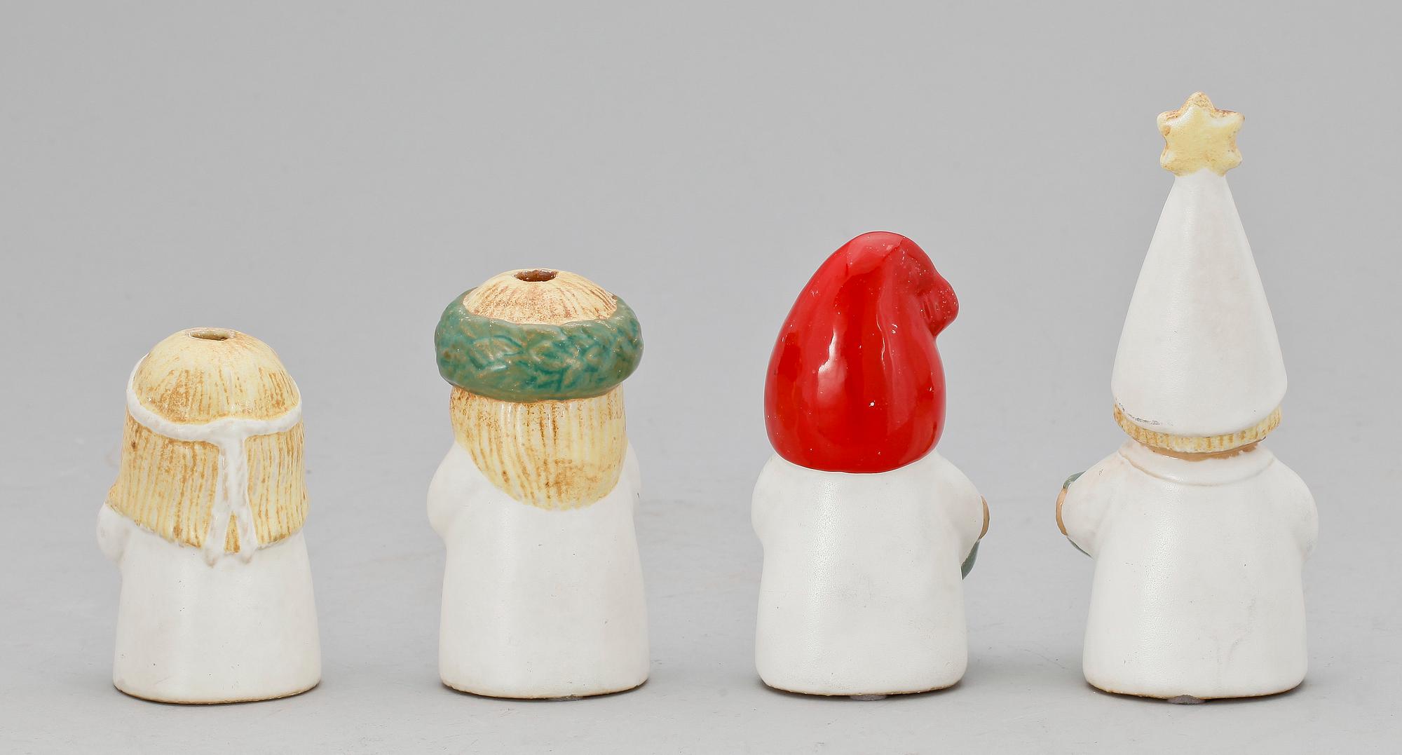 FIGURINER, 4 st, stengods, Lisa Larson, Rörstrand.