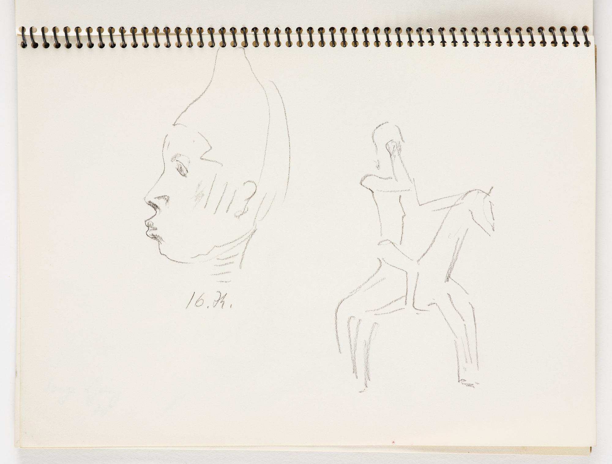 Lotte Laserstein, 4 skissböcker med blyertsteckningar.